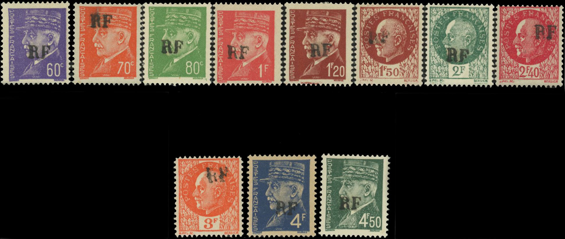 Yvert et Tellier Libération N°1 / 12 sf n°11 Individuel Neuf avec gomme