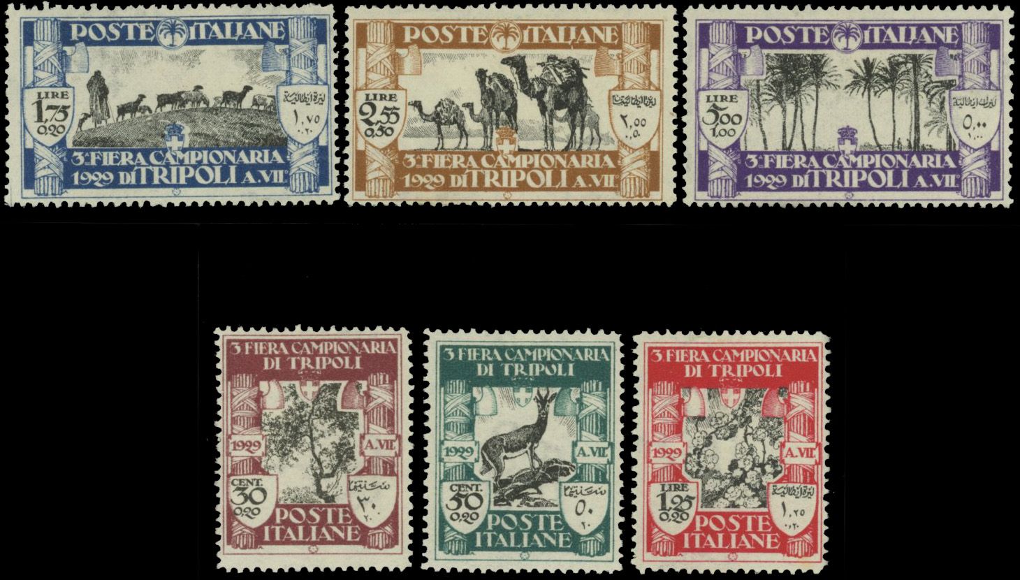 Yvert et Tellier TRIPOLITAINE N°64/69 Individuel Neuf avec gomme