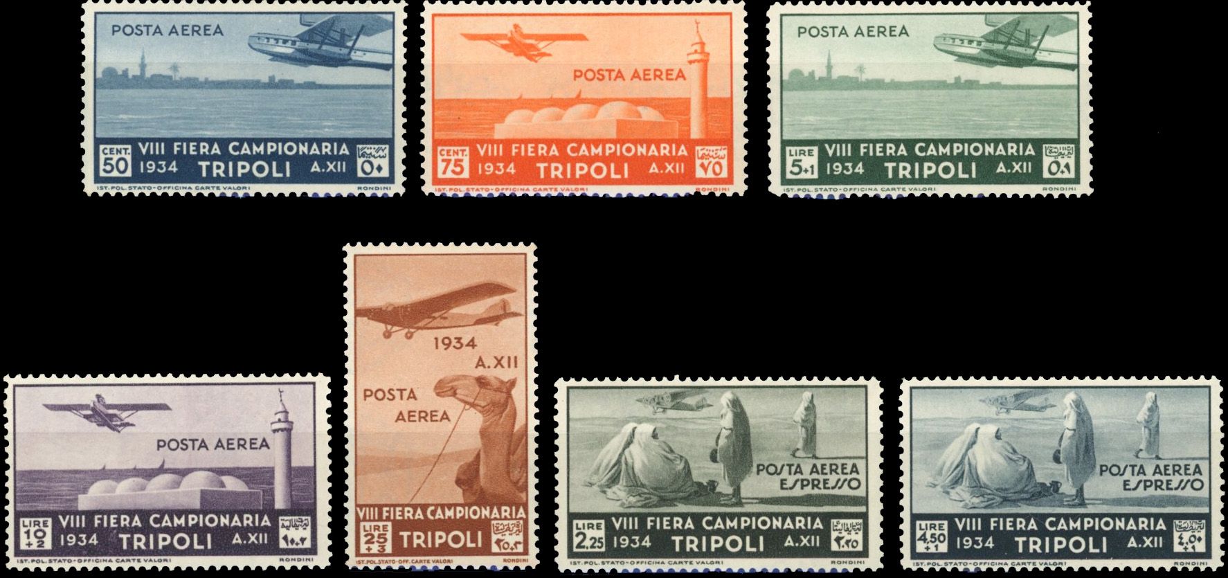 Yvert et Tellier TRIPOLITAINE N°43/49 Individuel Neuf avec gomme