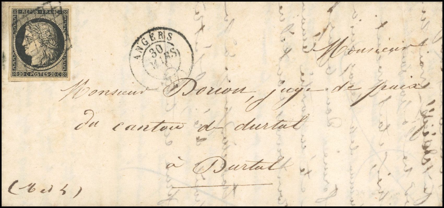 Yvert et Tellier Cérès 1849 1850 N°3 Individuel Oblitéré