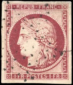 Yvert et Tellier Cérès 1849 1850 N°6 Individuel Oblitéré