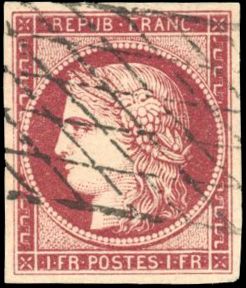 Yvert et Tellier Cérès 1849 1850 N°6b Individuel Oblitéré