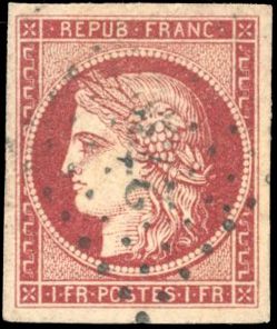Yvert et Tellier Cérès 1849 1850 N°6a Individuel Oblitéré