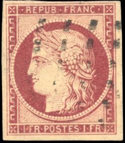 Yvert et Tellier Cérès 1849 1850 N°6 Individuel Oblitéré