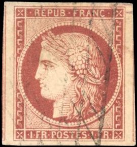 Yvert et Tellier Cérès 1849 1850 N°6A Individuel Oblitéré