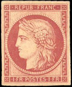 Yvert et Tellier Cérès 1849 1850 N°6f Individuel Neuf avec gomme