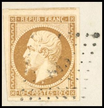 Yvert et Tellier Présidence 1852 N°9 Individuel Oblitéré