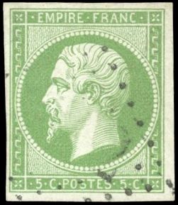 Yvert et Tellier Empire non dentelé 1853 1860 N°12a Individuel Oblitéré