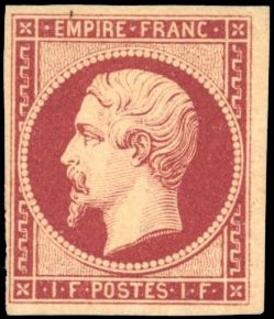 Yvert et Tellier Empire non dentelé 1853 1860 N°18d Individuel Neuf avec gomme