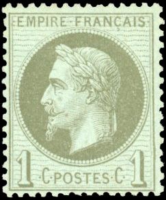 Yvert et Tellier Empire Lauré 1863 1870 N°25a Individuel Neuf avec gomme