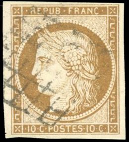 Yvert et Tellier Cérès 1849 1850 N°1 Individuel Oblitéré