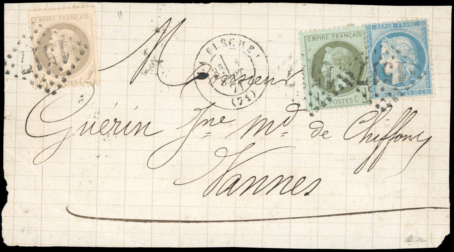Yvert et Tellier Empire Lauré 1863 1870 N°25 + 27B + 37 Individuel Oblitéré