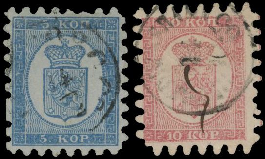 Yvert et Tellier FINLANDE N°3A + 4 Individuel Oblitéré