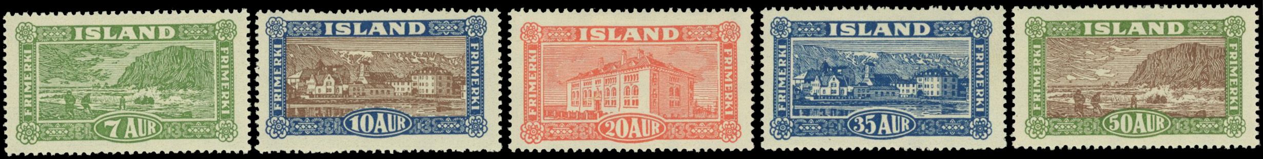 Yvert et Tellier ISLANDE N°115/119 Individuel Neuf avec gomme
