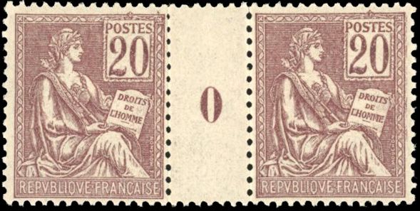 Yvert et Tellier France moderne N°113 Paire Neuf avec gomme intacte