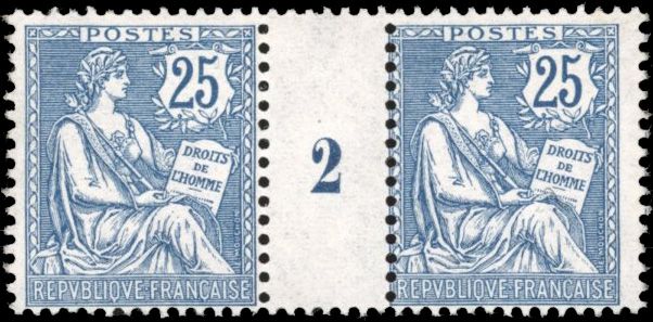 Yvert et Tellier France moderne N°127 Paire Neuf avec gomme intacte