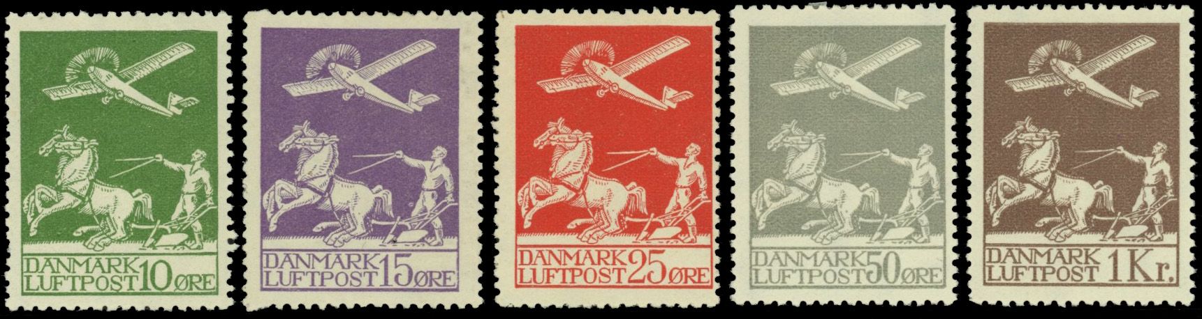 Yvert et Tellier DANEMARK N°1/5 Individuel Neuf avec gomme