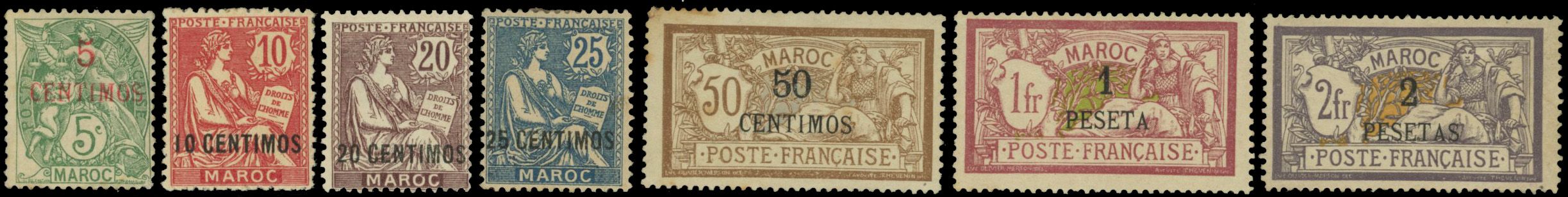 Yvert et Tellier MAROC BUREAUX Français N°11 / 17 Individuel Neuf avec gomme