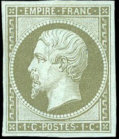 Yvert et Tellier Empire non dentelé 1853 1860 N°11 Individuel Neuf avec gomme