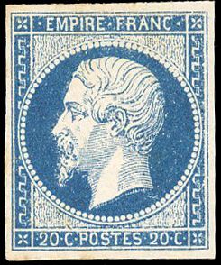 Yvert et Tellier Empire non dentelé 1853 1860 N°14A Individuel Neuf avec gomme
