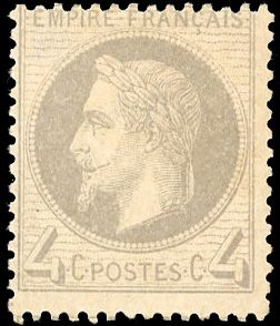 Yvert et Tellier Empire Lauré 1863 1870 N°27B Individuel Neuf avec gomme