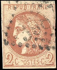 Yvert et Tellier Emission de Bordeaux 1870 1871 N°40B Individuel Oblitéré