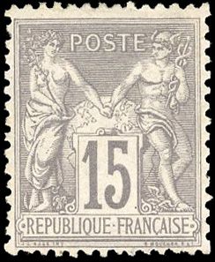 Yvert et Tellier Groupe allégorique 1876 1900 N°77 Individuel Neuf avec gomme