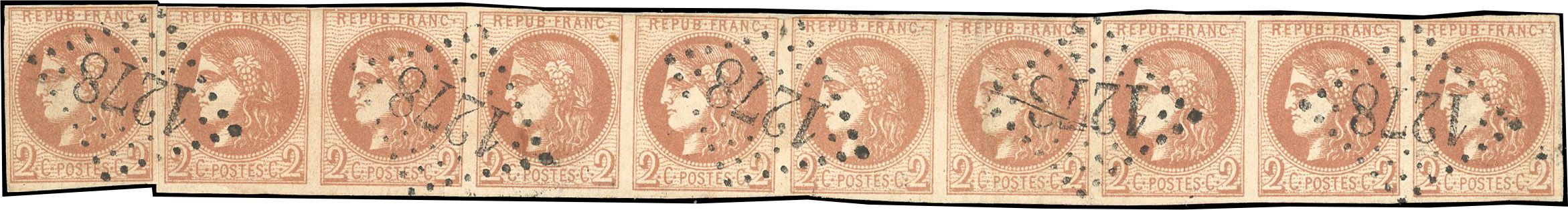 Yvert et Tellier Emission de Bordeaux 1870 1871 N°40B Multiple Oblitéré