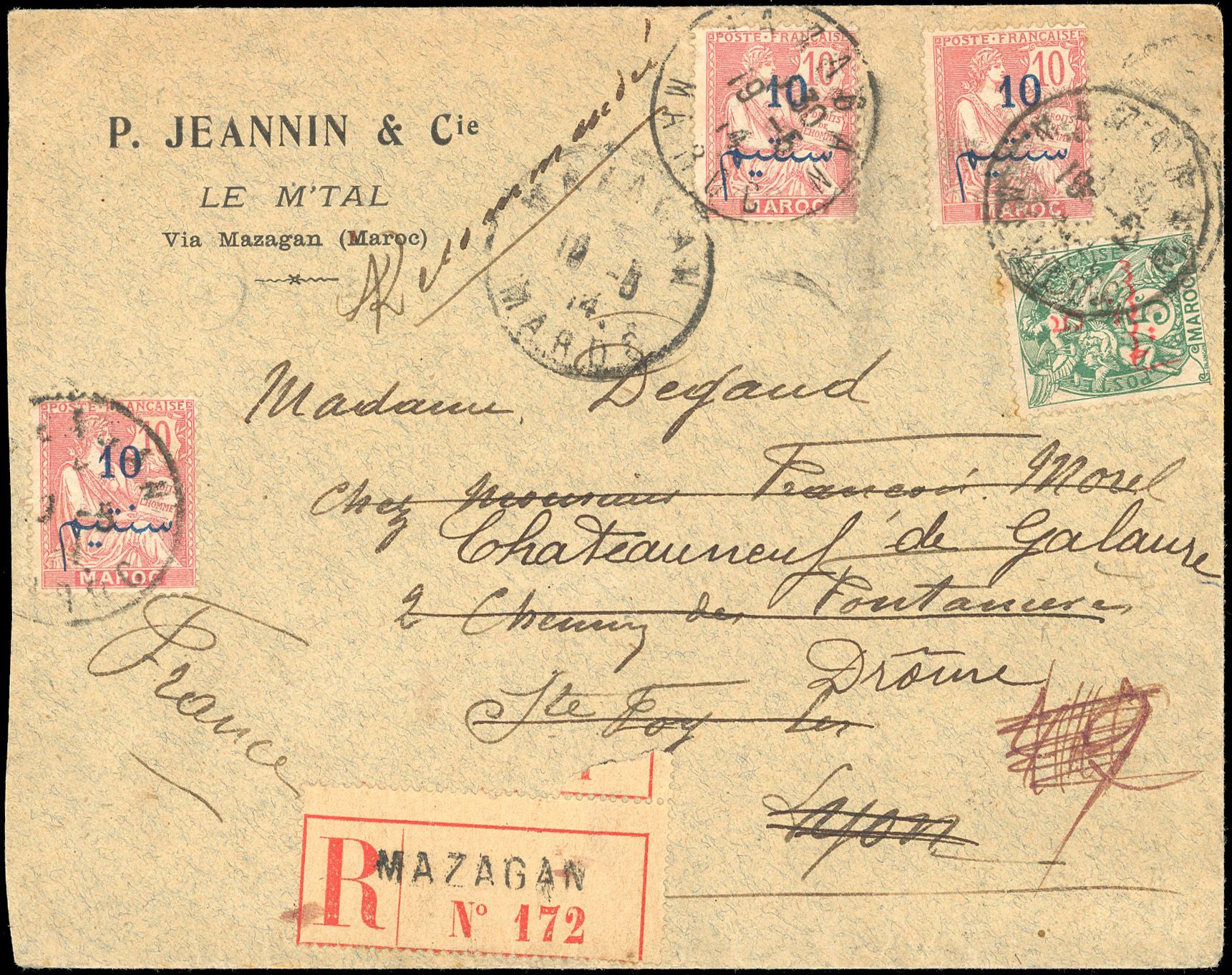 Yvert et Tellier MAROC BUREAUX Français N°28 + 29x3 Individuel Oblitéré