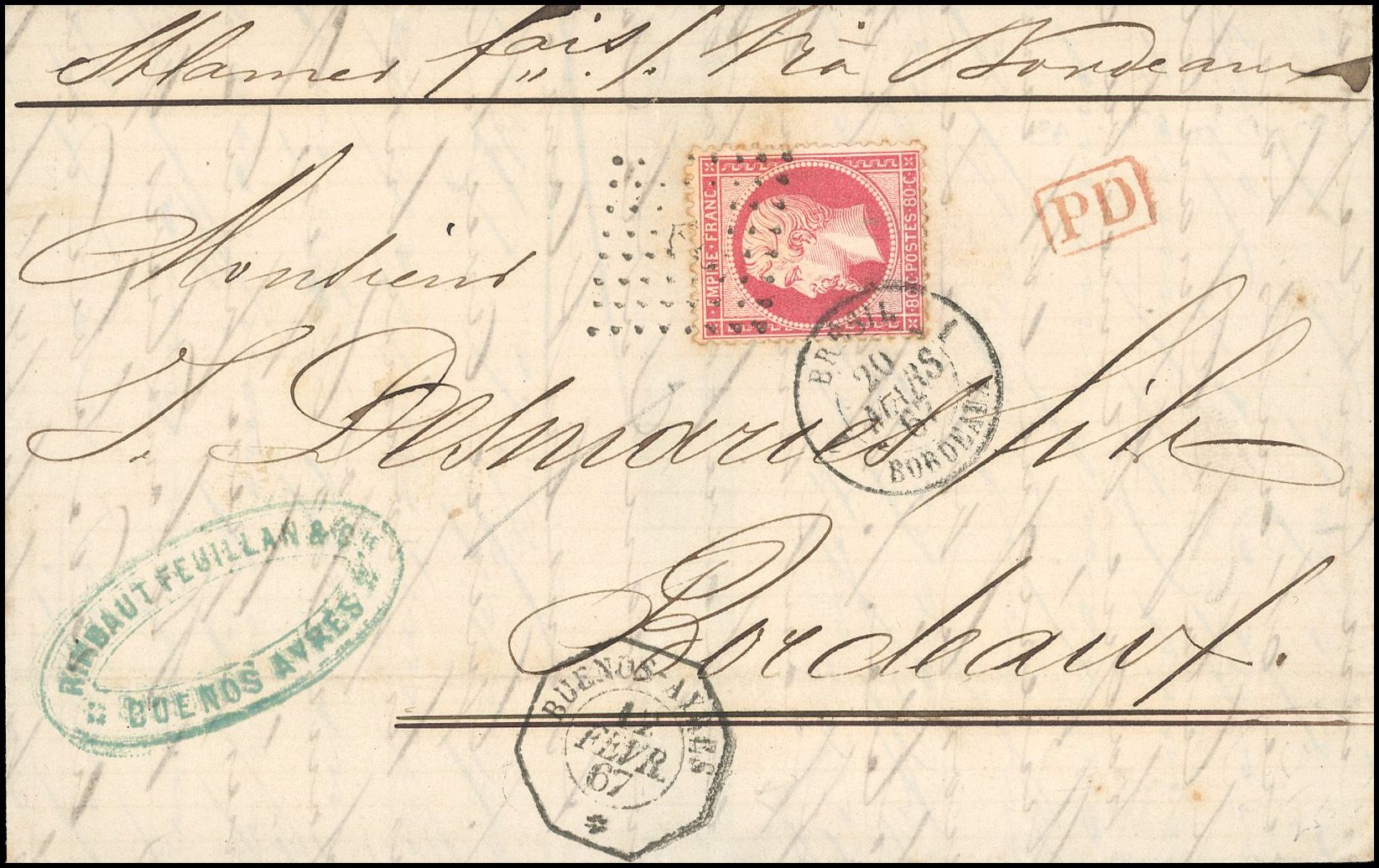 Yvert et Tellier Empire dentelé 1862 N°24 Individuel Oblitéré