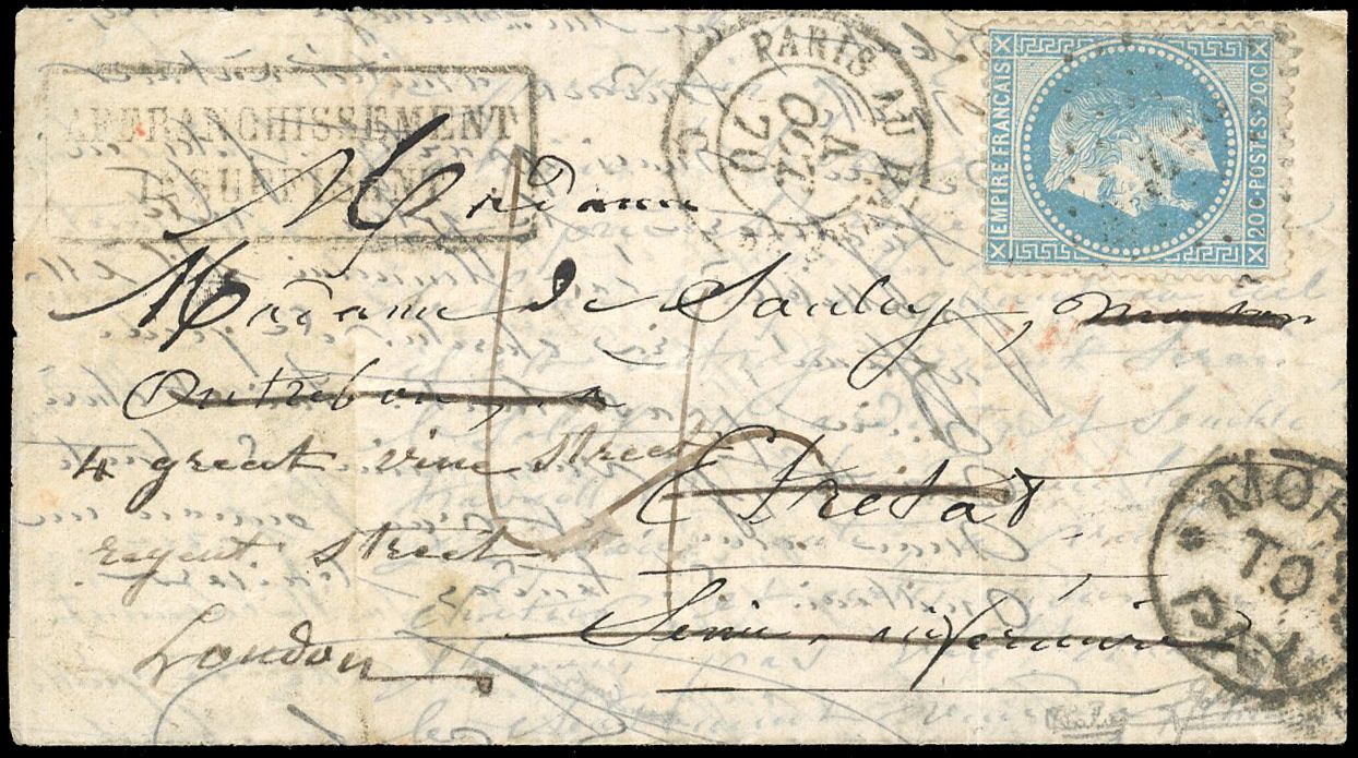 Yvert et Tellier Ballons Montés 1870 N°29 Individuel Oblitéré