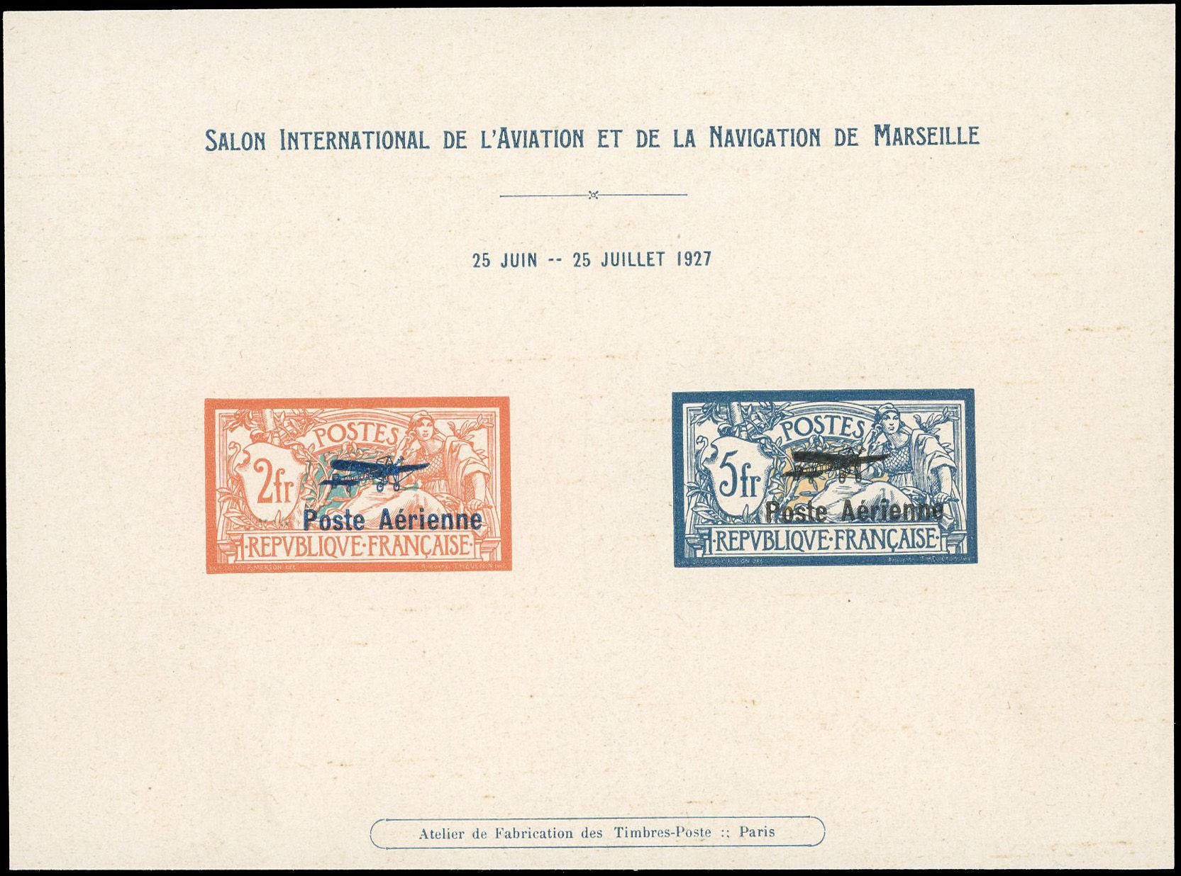 Yvert et Tellier Poste aérienne N°1 + 2 Individuel Neuf sans gomme
