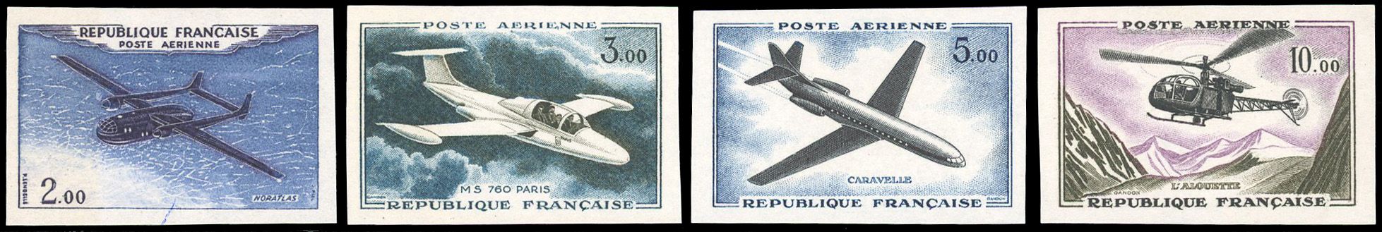 Yvert et Tellier Poste aérienne N°38 / 41 Individuel Neuf avec gomme intacte