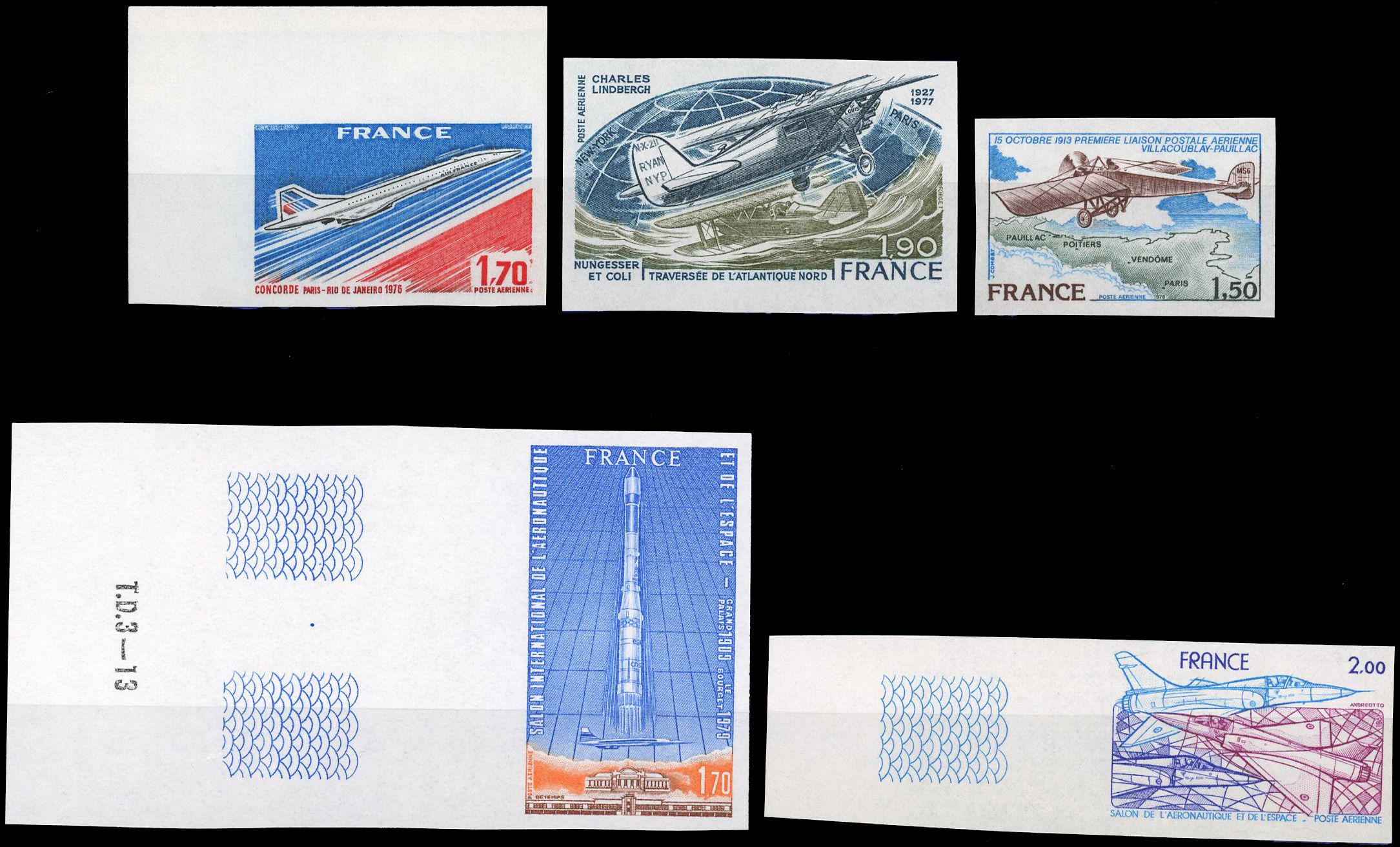 Yvert et Tellier Poste aérienne N°49 / 52 + 54 Individuel Neuf avec gomme intacte
