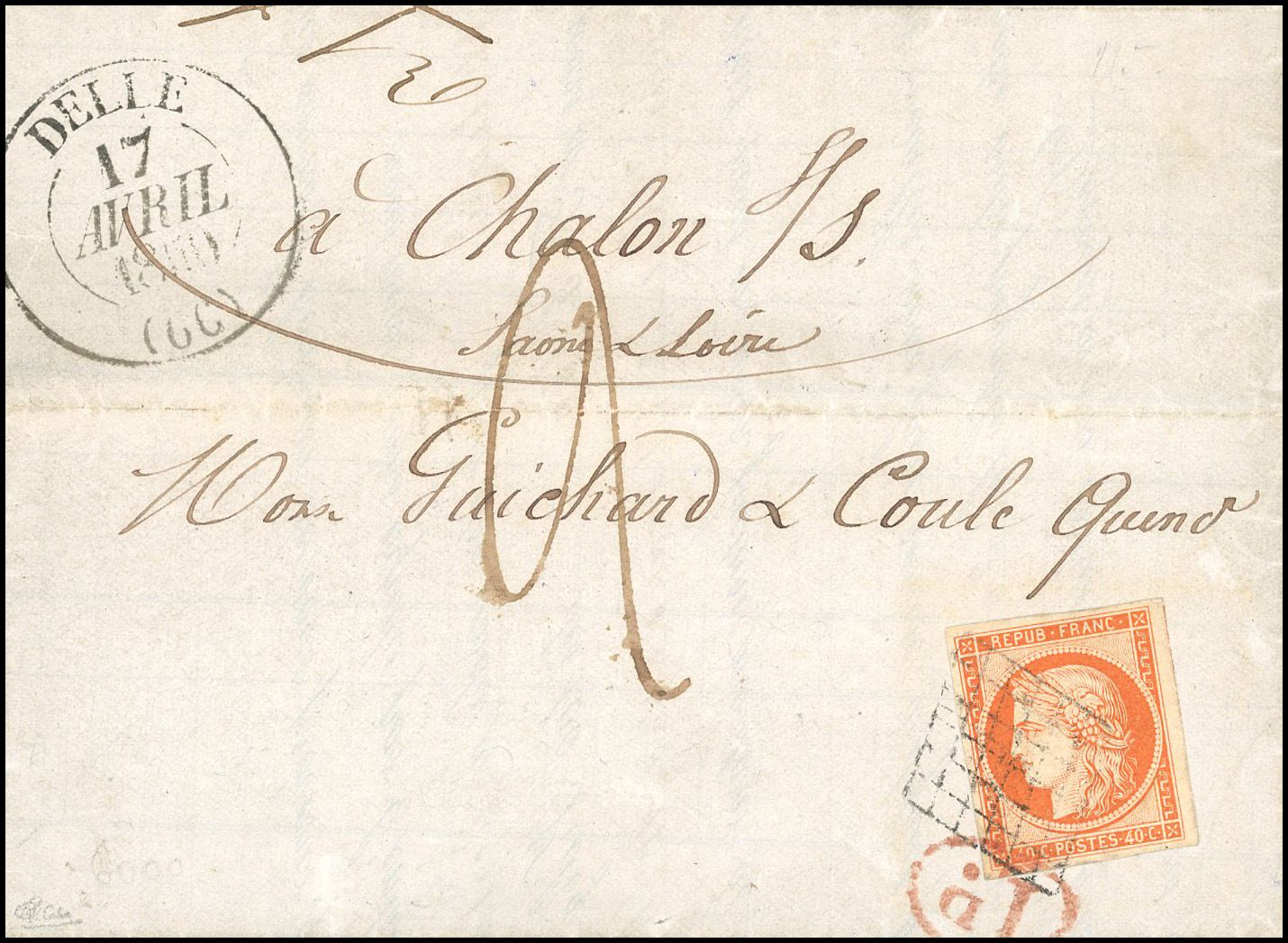 Yvert et Tellier Cérès 1849 1850 N°5 Individuel Oblitéré