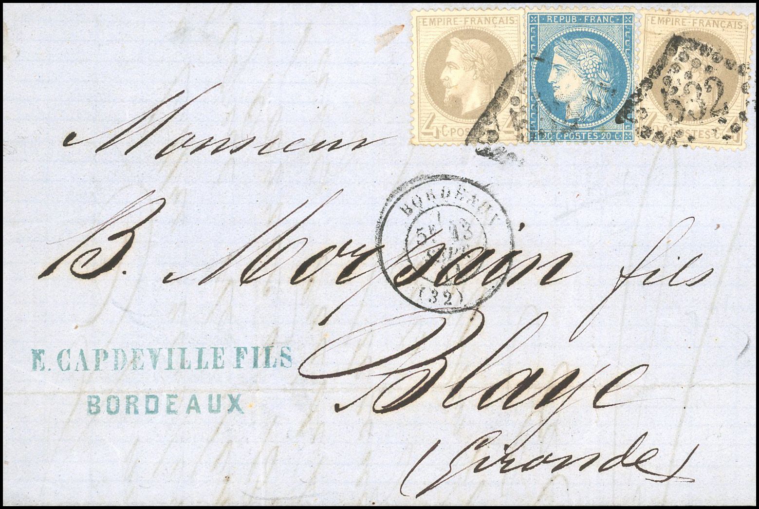 Yvert et Tellier Siège de Paris 1870 1871 N°37 + 27 Individuel Oblitéré