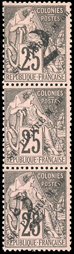 Yvert et Tellier SAINT PIERRE ET MIQUELON N°46a Bande de 3 Neuf avec gomme