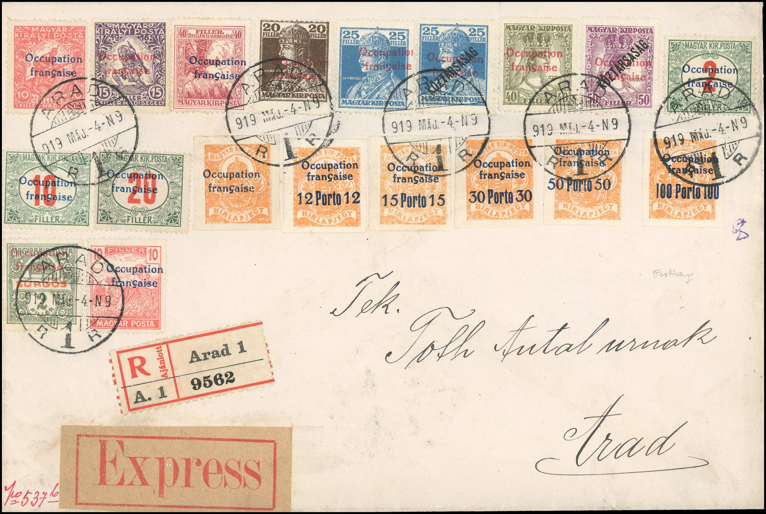 Yvert et Tellier HONGRIE ARAD N°1 / 3 + 24 + 25x2 Individuel Oblitéré