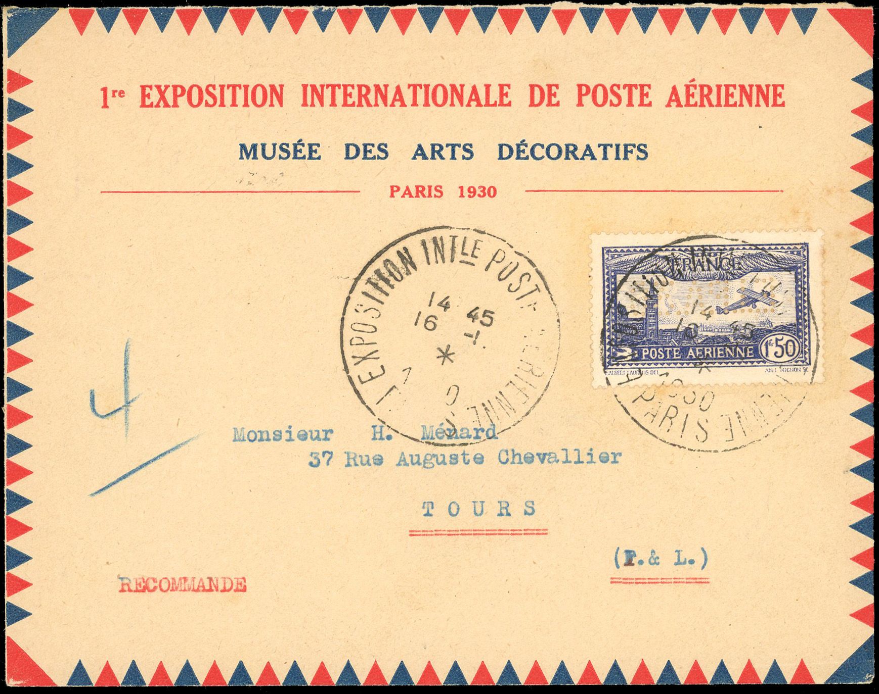 Yvert et Tellier Poste aérienne N°6c Individuel Oblitéré