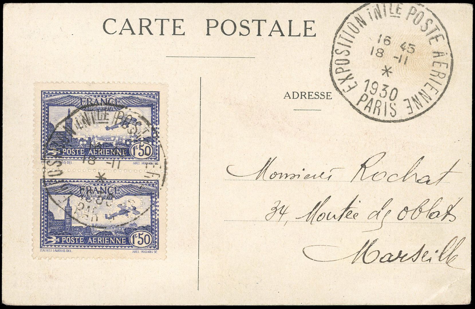Yvert et Tellier Poste aérienne N°6c Paire Oblitéré