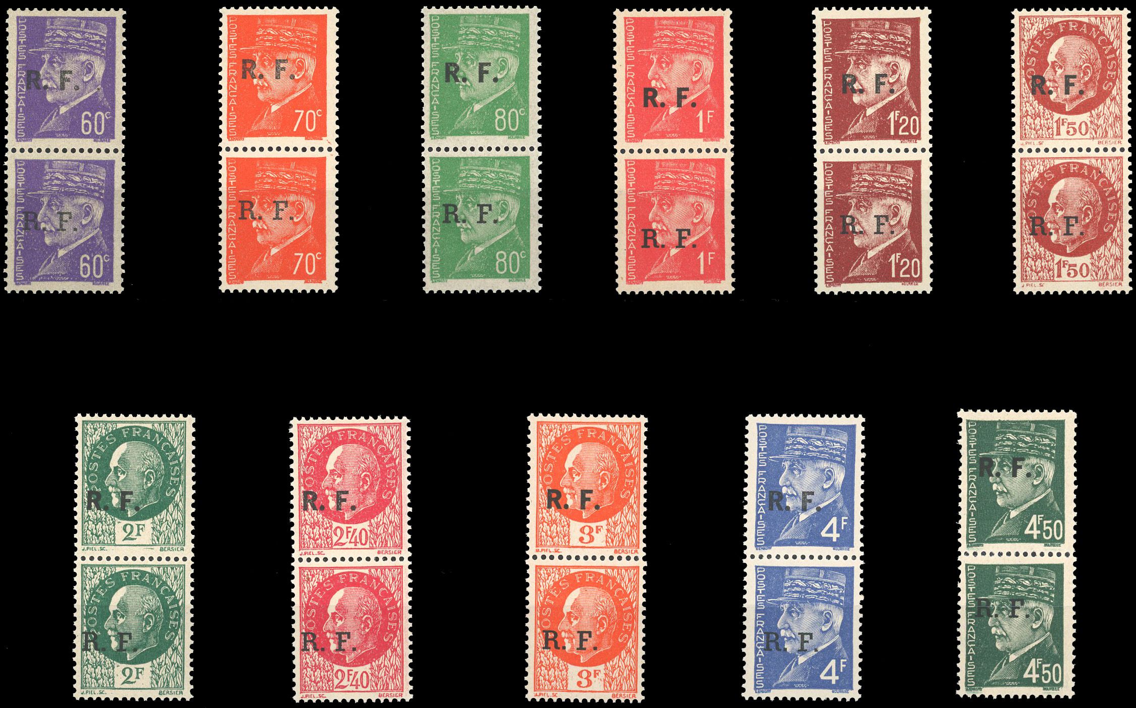 Yvert et Tellier Libération N°1 / 11 Paire Neuf avec gomme intacte