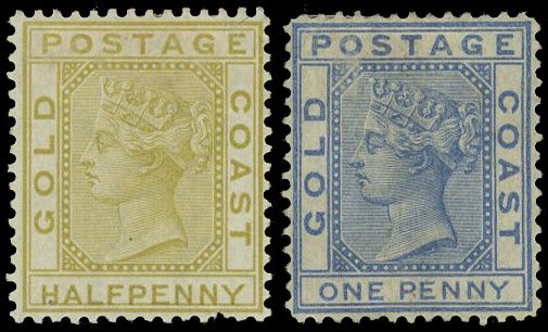 Stanley Gibbons GOLD COAST N°4 + 5 Individuel Neuf avec gomme