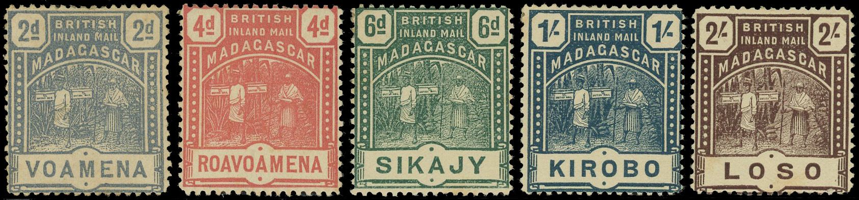 Yvert et Tellier MADAGASCAR Consulaire ANGLAIS N°55 / 60 Individuel Neuf avec gomme