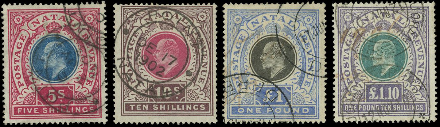 Stanley Gibbons SOUTH AFRICA - NATAL N°140 / 143 Individuel Oblitéré