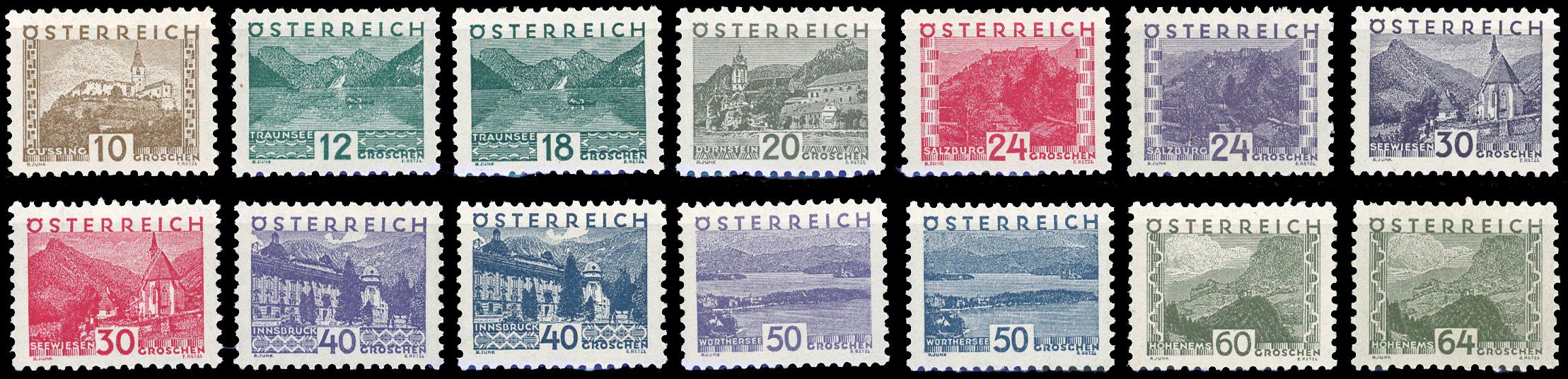 Yvert et Tellier AUTRICHE N°405 / 418 Individuel Neuf avec gomme intacte