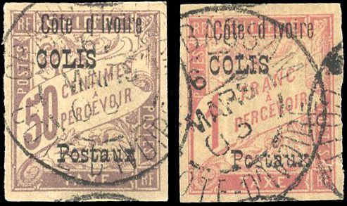 Yvert et Tellier COTE D'IVOIRE N°1 + 2 Individuel Oblitéré