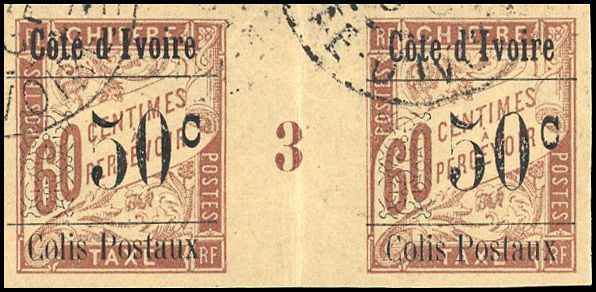 Yvert et Tellier COTE D'IVOIRE N°6 Paire Oblitéré