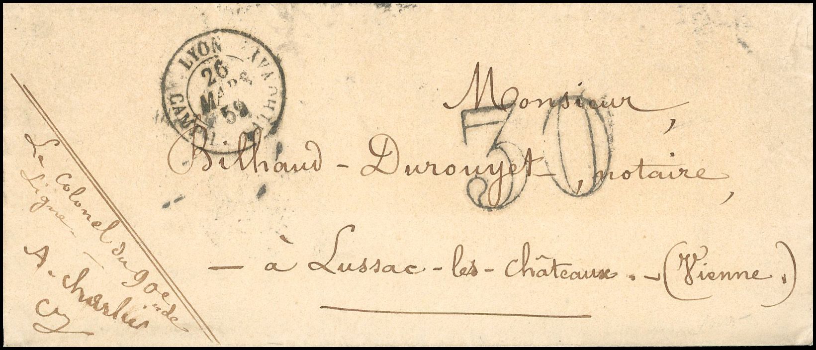 Yvert et Tellier Empire non dentelé 1853 1860 N°0 Individuel Oblitéré