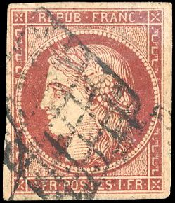 Yvert et Tellier Cérès 1849 1850 N°6B Individuel Oblitéré