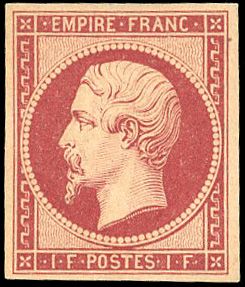 Yvert et Tellier Empire non dentelé 1853 1860 N°18d Individuel Neuf avec gomme